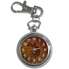 Copper Caramel Swirls Abstract Art Key Chain Watches by Celenk