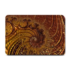 Copper Caramel Swirls Abstract Art Small Doormat  by Celenk