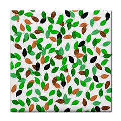 Leaves True Leaves Autumn Green Tile Coasters