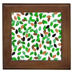 Leaves True Leaves Autumn Green Framed Tiles