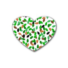 Leaves True Leaves Autumn Green Heart Coaster (4 pack) 