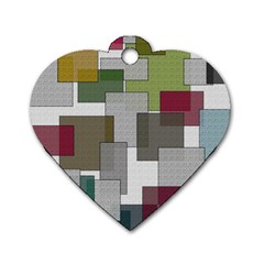 Decor Painting Design Texture Dog Tag Heart (One Side)