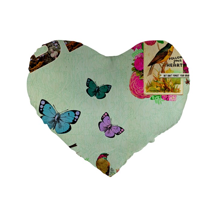 collage Standard 16  Premium Flano Heart Shape Cushions