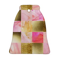Collage Gold And Pink Ornament (bell) by NouveauDesign