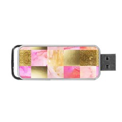 Collage Gold And Pink Portable Usb Flash (two Sides) by NouveauDesign