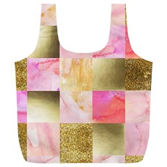 Collage Gold And Pink Full Print Recycle Bags (l)  by NouveauDesign