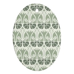 Teal Beige Ornament (oval) by NouveauDesign