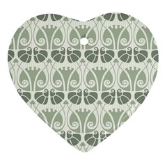 Teal Beige Ornament (heart) by NouveauDesign