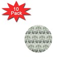 teal beige 1  Mini Buttons (10 pack)  Front