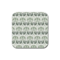 Teal Beige Rubber Square Coaster (4 Pack)  by NouveauDesign