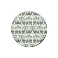 Teal Beige Rubber Coaster (round)  by NouveauDesign