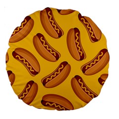 Hot Dog Seamless Pattern Large 18  Premium Round Cushions by Celenk