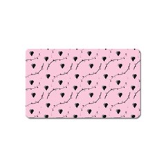 Love Hearth Pink Pattern Magnet (name Card)