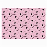 Love Hearth Pink Pattern Large Glasses Cloth (2-Side) Front