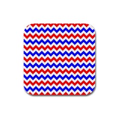 Zig Zag Pattern Rubber Square Coaster (4 Pack)  by Celenk