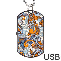 Paisley Pattern Dog Tag Usb Flash (two Sides) by Celenk