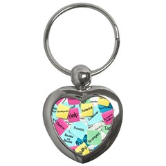 Stickies Post It List Business Key Chains (heart)  by Celenk