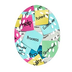 Stickies Post It List Business Ornament (oval Filigree) by Celenk