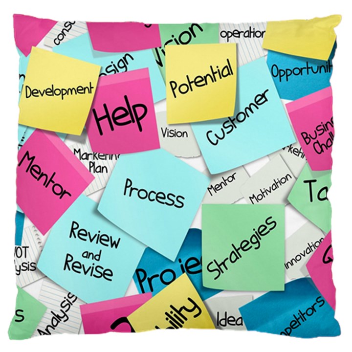 Stickies Post It List Business Large Cushion Case (One Side)