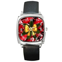 Christmas Star Winter Celebration Square Metal Watch by Celenk