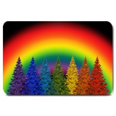 Christmas Colorful Rainbow Colors Large Doormat  by Celenk