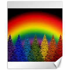 Christmas Colorful Rainbow Colors Canvas 11  X 14   by Celenk