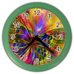 Arrangement Butterfly Aesthetics Color Wall Clocks by Celenk