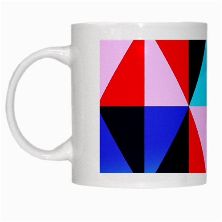 Geometric Pattern White Mugs