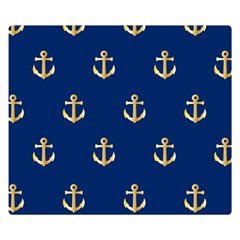 Gold Anchors Background Double Sided Flano Blanket (small)  by Celenk