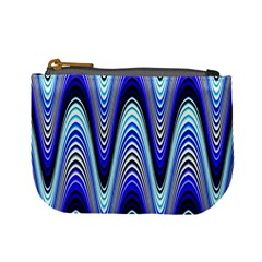 Waves Wavy Blue Pale Cobalt Navy Mini Coin Purses by Celenk