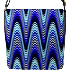 Waves Wavy Blue Pale Cobalt Navy Flap Messenger Bag (s) by Celenk