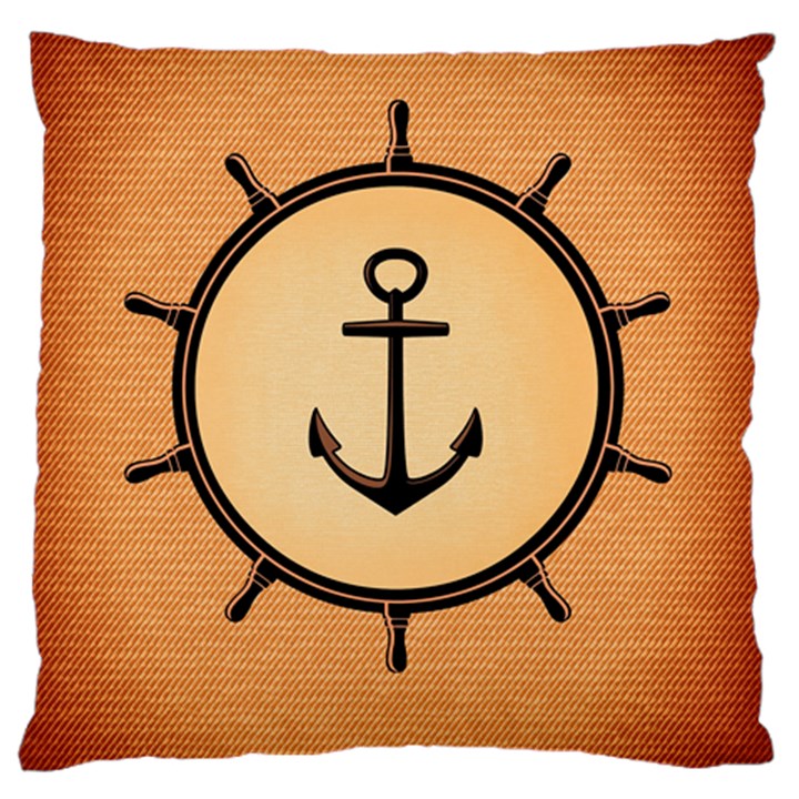 Nautical Anchor Marine Ocean Sea Large Cushion Case (Two Sides)