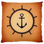 Nautical Anchor Marine Ocean Sea Large Cushion Case (Two Sides) Back