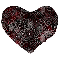 Chain Mail Vortex Pattern Large 19  Premium Flano Heart Shape Cushions by Celenk