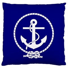 Anchor Flag Blue Background Large Flano Cushion Case (two Sides)