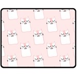 Pattern Cat Pink Cute Sweet Fur Fleece Blanket (Medium)  60 x50  Blanket Front