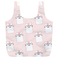 Pattern Cat Pink Cute Sweet Fur Full Print Recycle Bags (l)  by Celenk
