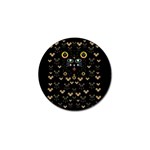 Merry Black Cat In The Night And A Mouse Involved Pop Art Golf Ball Marker (4 pack) Front