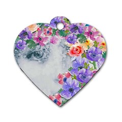 Flower Girl Dog Tag Heart (two Sides) by NouveauDesign