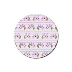 Floral Pattern Rubber Coaster (round)  by SuperPatterns