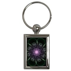 Mandala Fractal Light Light Fractal Key Chains (rectangle)  by Celenk