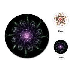 Mandala Fractal Light Light Fractal Playing Cards (round)  by Celenk