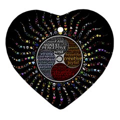 Whole Complete Human Qualities Heart Ornament (two Sides) by Celenk