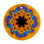 Digital Art Fractal Artwork Flower Round Ornament (Two Sides) Back