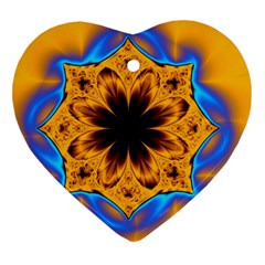 Digital Art Fractal Artwork Flower Heart Ornament (two Sides) by Celenk