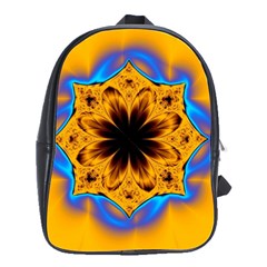 Digital Art Fractal Artwork Flower School Bag (large) by Celenk
