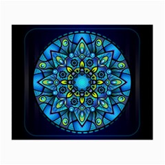 Mandala Blue Abstract Circle Small Glasses Cloth by Celenk