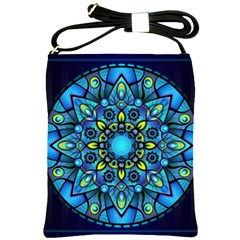 Mandala Blue Abstract Circle Shoulder Sling Bags