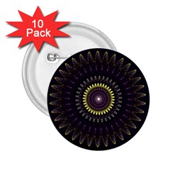 Fractal Purple Mandala Violet 2 25  Buttons (10 Pack)  by Celenk