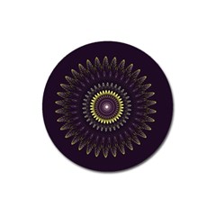 Fractal Purple Mandala Violet Magnet 3  (round) by Celenk